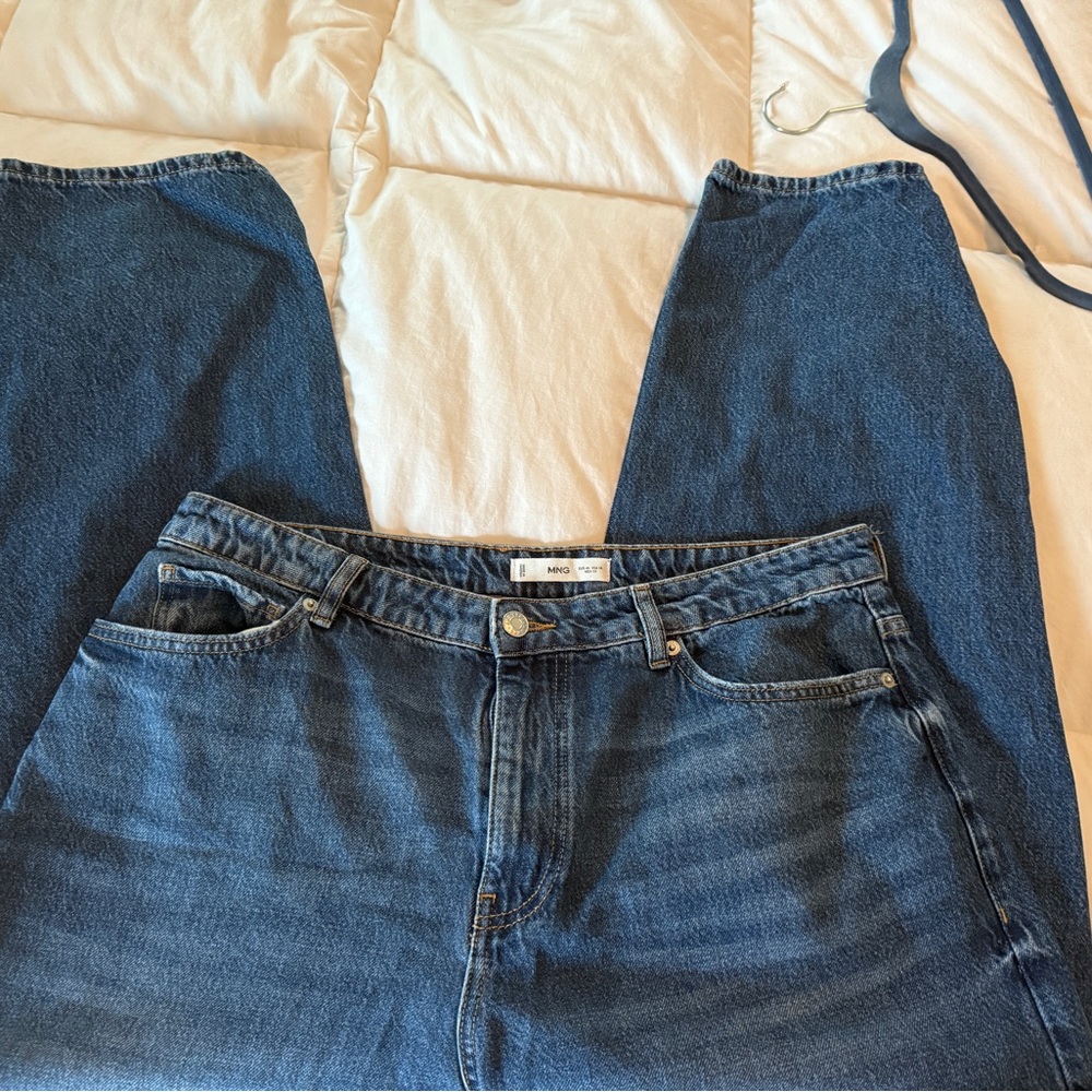 Mango Classic Blue Denim Jeans Tapered MNG size 14 - Picture 4 of 8